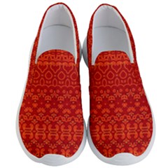 Boho Red Orange Men s Lightweight Slip Ons by SpinnyChairDesigns