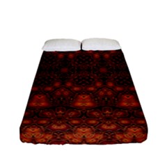 Boho Dark Red Floral Fitted Sheet (full/ Double Size) by SpinnyChairDesigns