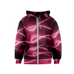 Neon Pink Glow Kids  Zipper Hoodie by SpinnyChairDesigns