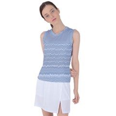 Boho Faded Blue Stripes Women s Sleeveless Sports Top by SpinnyChairDesigns