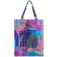 Boho Patchwork Zipper Classic Tote Bag by SpinnyChairDesigns
