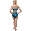 Teal Floral Print Tied Up Two Piece Swimsuit View2