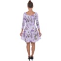 Purple Wildflower Print Quarter Sleeve Skater Dress View2