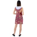 Gold and Rust Floral Print Racer Back Hoodie Dress View2