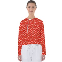 Red White Floral Print Women s Slouchy Sweat by SpinnyChairDesigns