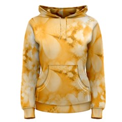 Saffron Yellow Watercolor Floral Print Women s Pullover Hoodie