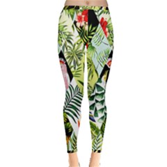 Flamingo Ropical Inside Out Leggings by designsbymallika