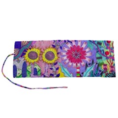 Double Sunflower Abstract Roll Up Canvas Pencil Holder (s)