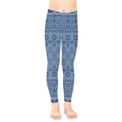 Boho Denim Blue Kids  Leggings by SpinnyChairDesigns