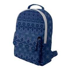 Boho Denim Blue Flap Pocket Backpack (large) by SpinnyChairDesigns
