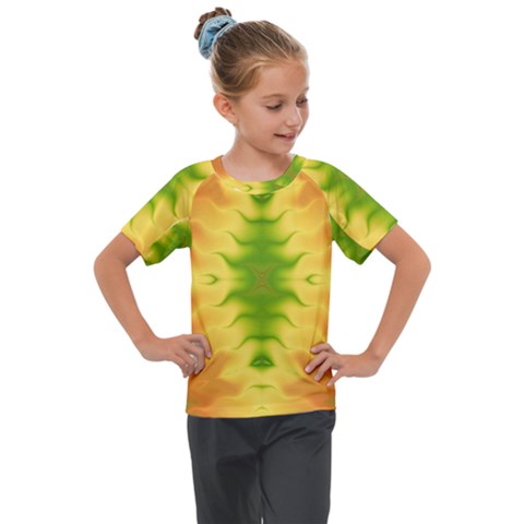 Lemon Lime Tie Dye Kids  Mesh Piece Tee by SpinnyChairDesigns
