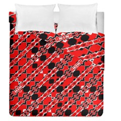 Abstract Red Black Checkered Duvet Cover Double Side (queen Size) by SpinnyChairDesigns