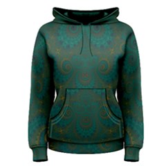 Teal Green Spirals Women s Pullover Hoodie by SpinnyChairDesigns