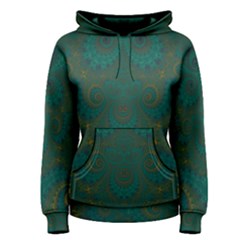 Teal Green Spirals Women s Pullover Hoodie