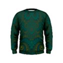 Teal Green Spirals Kids  Sweatshirt View1