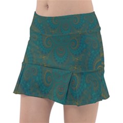 Teal Green Spirals Tennis Skorts by SpinnyChairDesigns
