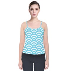 Waves Velvet Spaghetti Strap Top by Sobalvarro