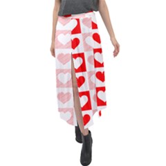 Hearts  Velour Split Maxi Skirt by Sobalvarro