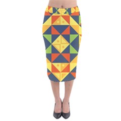 Africa  Velvet Midi Pencil Skirt by Sobalvarro