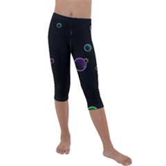 Bubble In Dark Kids  Lightweight Velour Capri Leggings  by Sabelacarlos