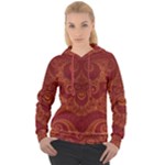 Red and Gold Spirals Women s Overhead Hoodie