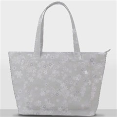 Ash Grey Floral Pattern Back Pocket Shoulder Bag  by SpinnyChairDesigns