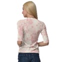 Baby Pink Floral Print Quarter Sleeve Raglan Tee View2