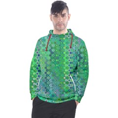 Boho Green Floral Print Men s Pullover Hoodie by SpinnyChairDesigns