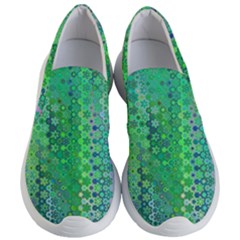 Boho Green Floral Print Women s Lightweight Slip Ons by SpinnyChairDesigns
