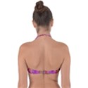 Boho Fuchsia Floral Print  Halter Bandeau Bikini Top View2
