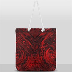 Black Magic Gothic Swirl Full Print Rope Handle Tote (large) by SpinnyChairDesigns