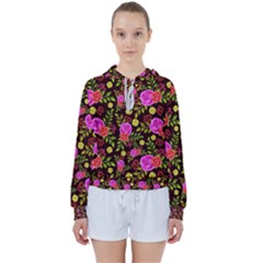 Background Rose Wallpaper Women s Tie Up Sweat by HermanTelo