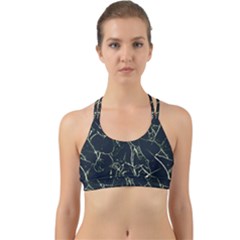 Neon Silhouette Leaves Print Pattern Back Web Sports Bra by dflcprintsclothing