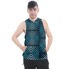 Blue Motif Design Men s Sleeveless Hoodie by tmsartbazaar