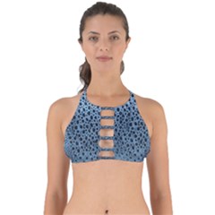 Blue Spotty Pattern Perfectly Cut Out Bikini Top