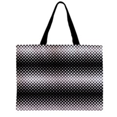 Geometrical Blocks, Rhombus Black And White Pattern Zipper Mini Tote Bag