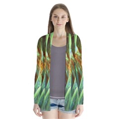 Abstract Illusion Drape Collar Cardigan