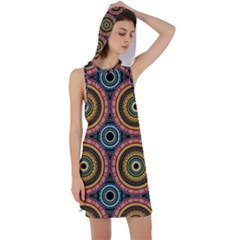 Aztec Multicolor Mandala Racer Back Hoodie Dress