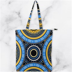 Tribal Zentangle Art Double Zip Up Tote Bag