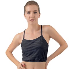 Black Crocodile Skin Mini Tank Bikini Top by LoolyElzayat