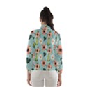 Flower White Blue Pattern Floral Women s Windbreaker View2
