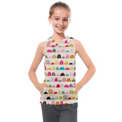 Scandinavian Folk Art Rainbow Road Kids  Sleeveless Hoodie by andStretch