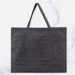 Black Alligator Skin Zipper Large Tote Bag