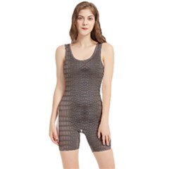 Brown Alligator Leather Skin Women s Wrestling Singlet