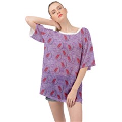Tropical Flower Forest Of Ornate Colors Oversized Chiffon Top by pepitasart