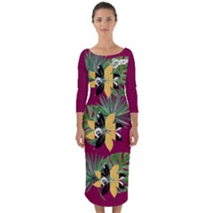 Ljpquarter Sleeve Midi Bodycon Dress