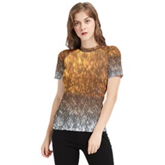 Glitter Gold Women s Short Sleeve Rash Guard by Sparkle