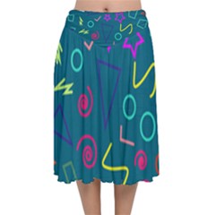 Memphis  Velvet Flared Midi Skirt by Sobalvarro