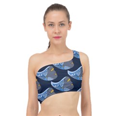 Queen Fish Doodle Art Spliced Up Bikini Top  by tmsartbazaar