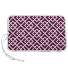 Two Tone Lattice Pattern Purple Pen Storage Case (s) by kellehco